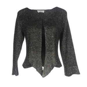 Balenciaga Black Metallic Knit Cardigan Sweater